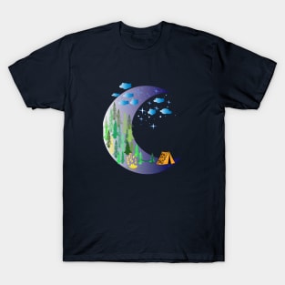 camping on moon life T-Shirt